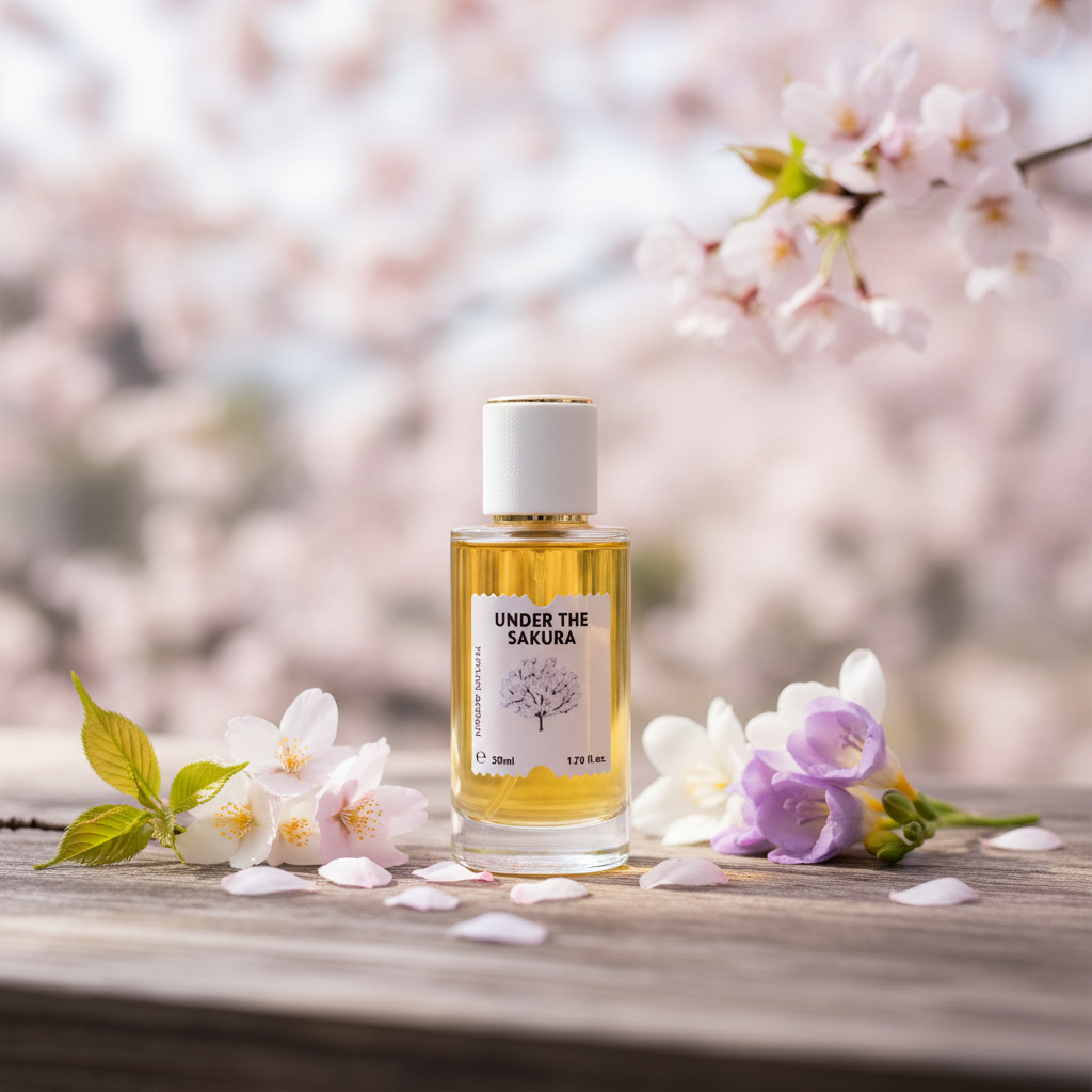 Under The Sakura perfume in Japanese spring setting