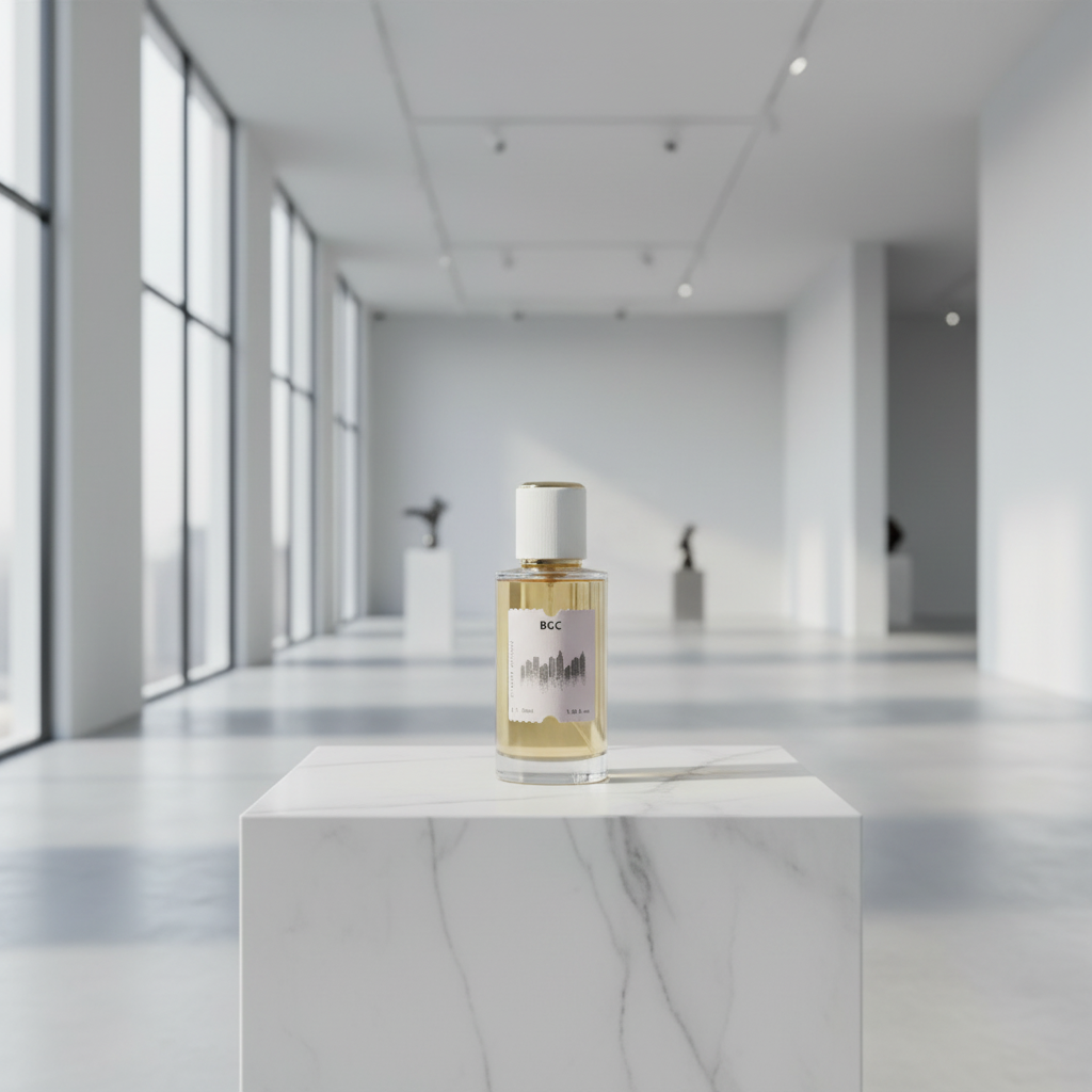 BGC normal-sized on marble pedestal in gallery