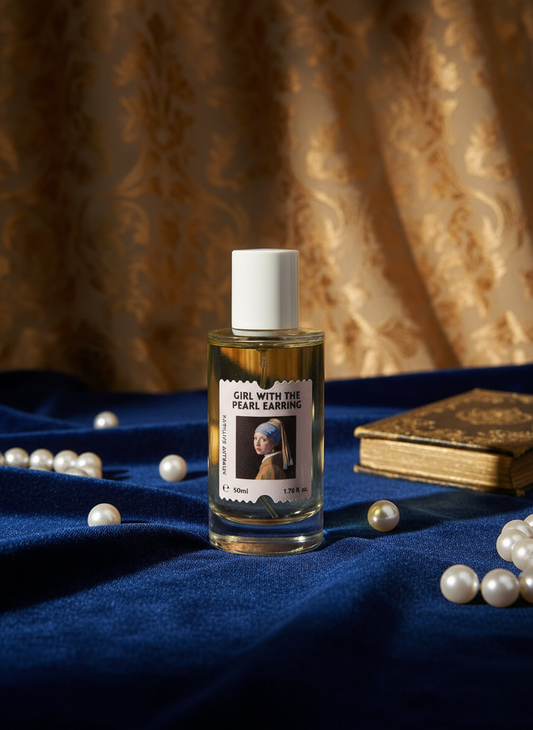 Girl with the Pearl Earring perfume in artistic setting