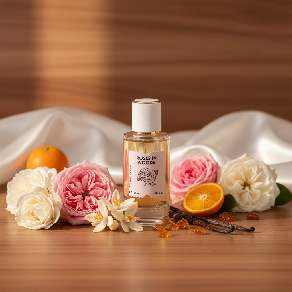 Roses In Woods perfume warm elegant setting