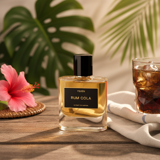 Rum Cola perfume in tropical setting