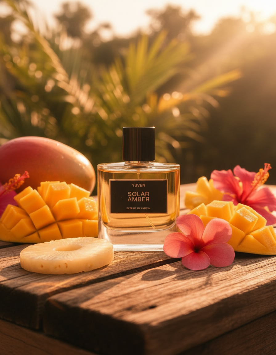 Solar Amber perfume tropical setting