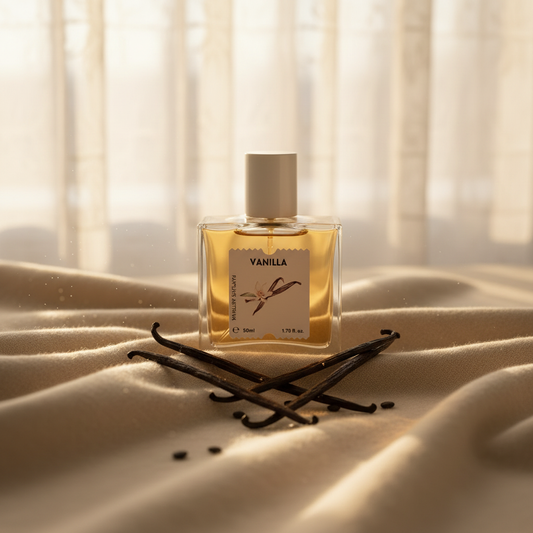 Vanilla on cream cashmere with vanilla beans