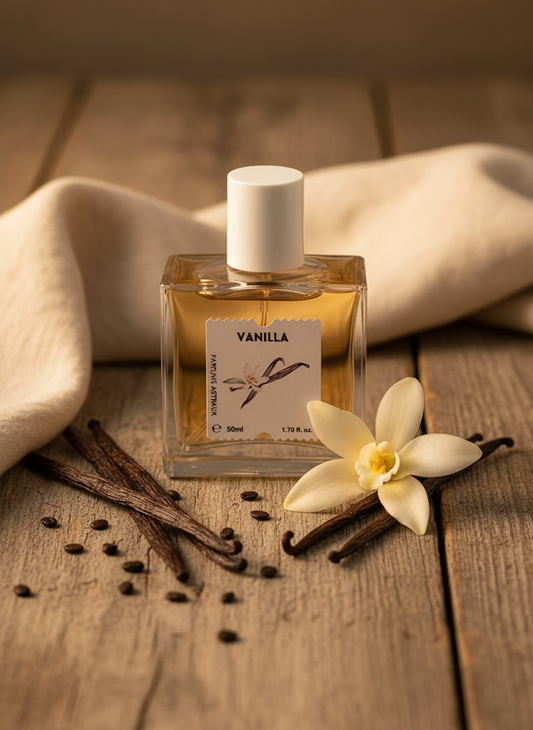 Vanilla perfume in warm setting