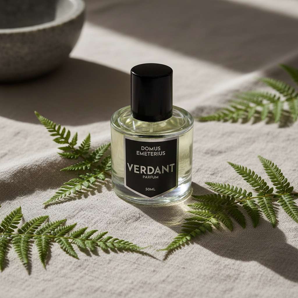 Verdant on linen with fern fronds